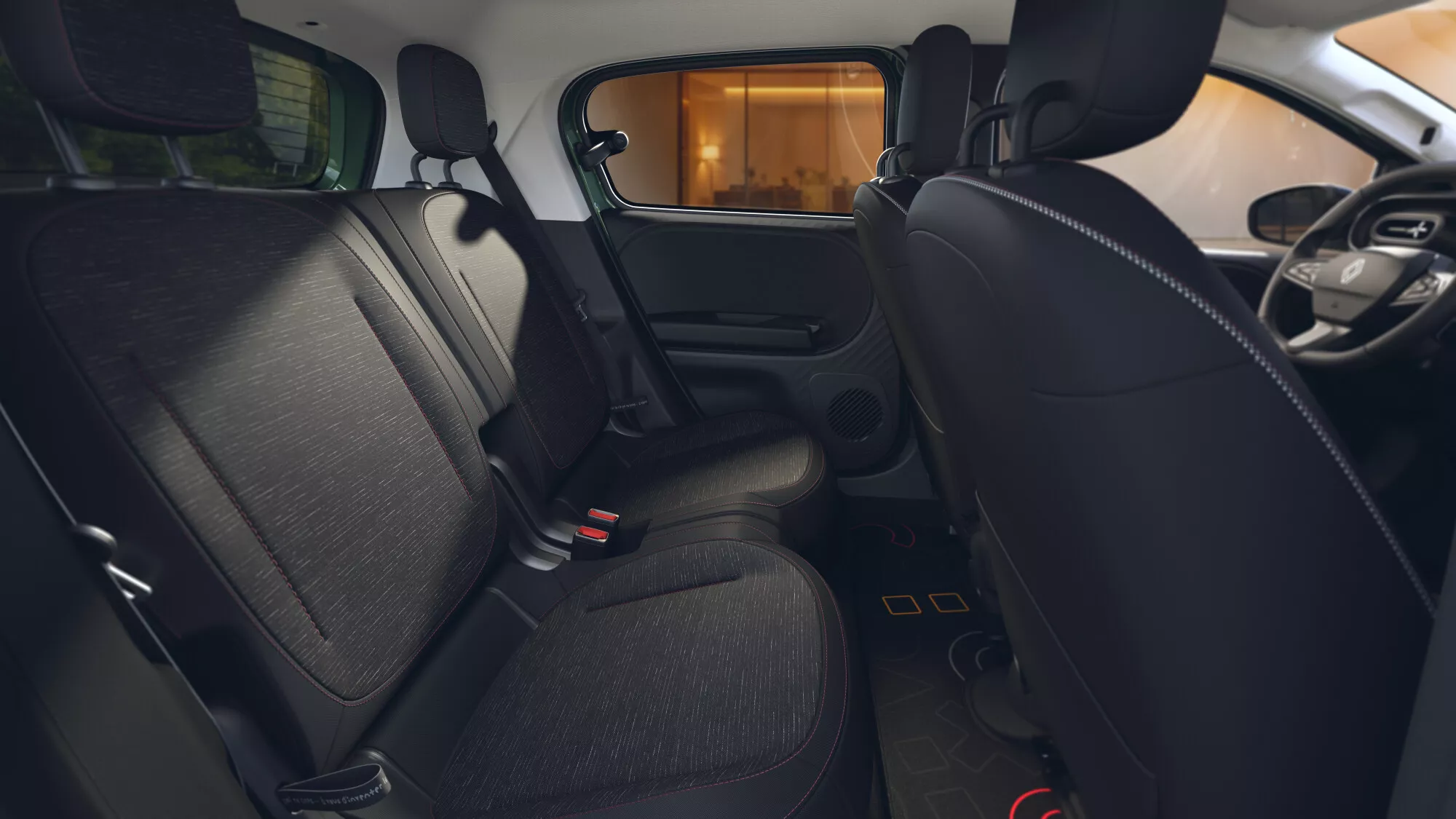 Rear seats and interior space of the new Renault Twingo E-Tech electric